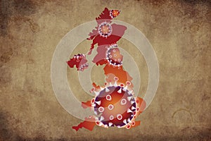 Coronavirus map Great Britain, United Kingdom, pandemic, epidemic