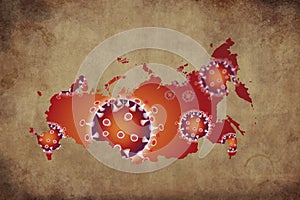 Coronavirus map Russia, pandemic, epidemic