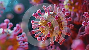 Coronavirus MERSCoV Under a Microscope AI Generated