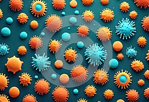 coronavirus microorganisms floating in abstract biological background