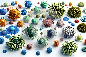 coronavirus microorganisms floating in abstract biological background