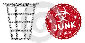 Coronavirus Collage Junk Icon with Textured Junk Seal photo