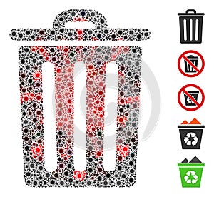 Coronavirus Mosaic Trash Bin Icon