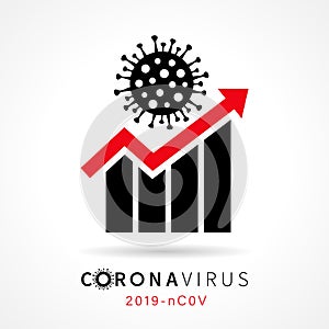 Coronavirus 2019-nC0V growth icon flat
