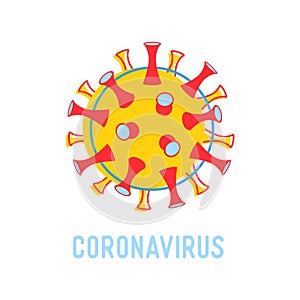 Coronavirus Ncov Banner. Dangerous Cell on White Background, Epidemic Disease Huge Microbe. Pandemic Mers-cov Bacteria photo
