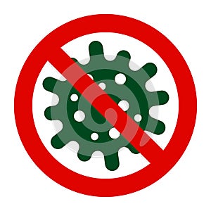 Coronavirus 2019 nCov vector stop icon. Coronavirus Covid 19 NCP, virus epidemic stop sign photo