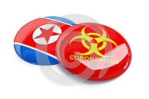 Coronavirus in North Korea  on a white background 3D illustration, 3D rendering