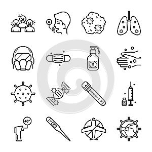 Coronavirus Outbreak icon set,Coronavirus COVID-19 outbreak icon set,Vector and Illustration