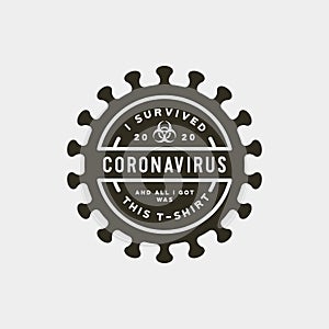 Coronavirus pandemic badge. health and medical vector illustration. t-shirt design concept.