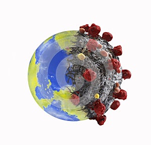 Coronavirus planet earth pandemic contagion concept. photo