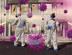 Coronavirus Pandemic, COVID-19, Fighting the Virus, Hazmat Suit