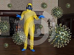 Coronavirus Pandemic, COVID-19, Virus, Disease, Hazmat Suit