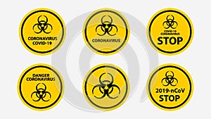 Coronavirus pandemic warning signs collection