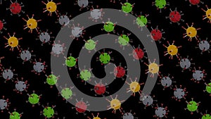 Coronavirus pattern background on Black covid-19