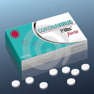 Coronavirus Pills Medicine Package