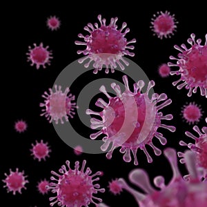 Coronavirus Pink 3D