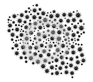 Coronavirus in Poland Mosaic Map. risk of contracting the coronavirus in Poland. Flu spreading of world. Covid-19, SARS pandemic