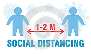 Coronavirus prevention, Social Distancing, people keeping distance for infection risk and disease, signs Covid-19. Health care