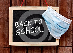 Coronavirus protection back to school blackboard