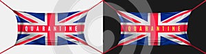 Coronavirus Quarantine Britain. Protective mask in the form of flag of UK from covid-19