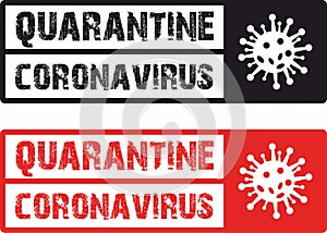 Coronavirus quarantine red icon stamp