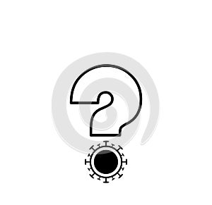 Coronavirus question mark symbol on white background