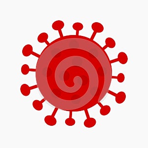 Coronavirus red symbol icon isolated