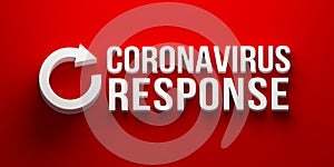 Coronavirus Response banner. 3D rendering illustration