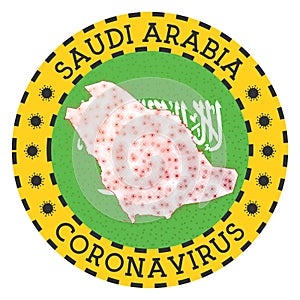 Coronavirus in Saudi Arabia sign.