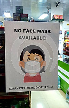 Coronavirus Scare in Asia and Philippines with Face Mask Running Out of Stocks