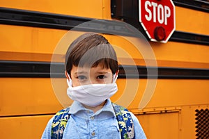 Coronavirus School Reopening Child with Face Mask