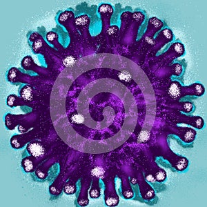 Coronavirus with spike protein membrane photo