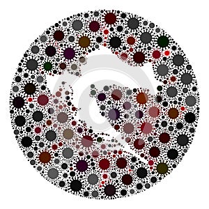 CoronaVirus Stencils Round Croatia Map Mosaic