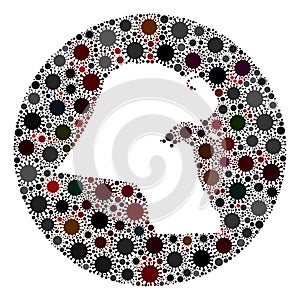 CoronaVirus Stencils Round Kuwait Map Mosaic