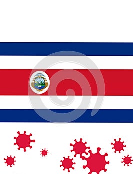 Coronavirus symbol background with the flags of the countries of the world