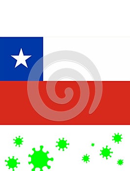 Coronavirus symbol background with the flags of the countries of the world