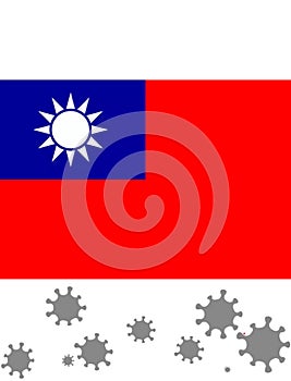 Coronavirus symbol background with the flags of the countries of the world