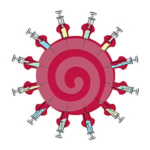 Coronavirus Syringes Immunization Vaccine Symbol