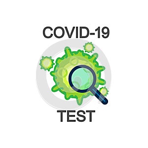 Coronavirus Test sign on white background