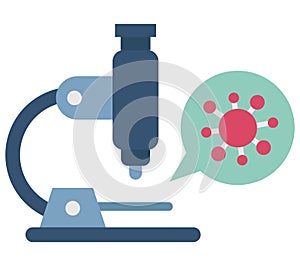Coronavirus testing microscope Flat Style vector icon which can easily modify or edit