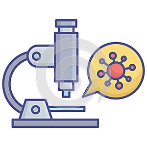 Coronavirus testing microscope Flat Style vector icon which can easily modify or edit