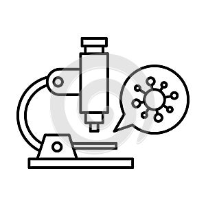 Coronavirus testing microscope  Line Style vector icon which can easily modify or edit