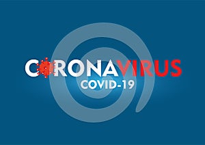 Coronavirus text over blue