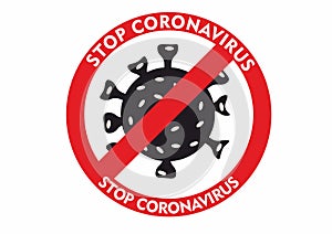 Coronavirus text on stop sign