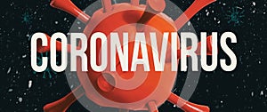 Coronavirus theme with a red virus