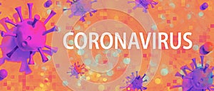 Coronavirus theme with viral objects