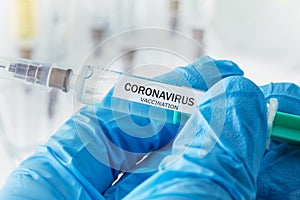 Coronavirus vaccination concept