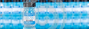 Coronavirus Vaccine bottle Corona Virus COVID-19 Covid vaccines banner copyspace copy space