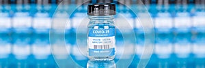 Coronavirus Vaccine bottle Corona Virus COVID-19 Covid vaccines banner copyspace copy space