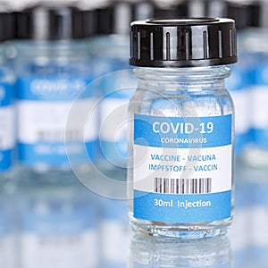 Coronavirus Vaccine bottle Corona Virus COVID-19 Covid vaccines copyspace copy space square